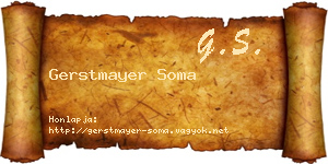 Gerstmayer Soma névjegykártya